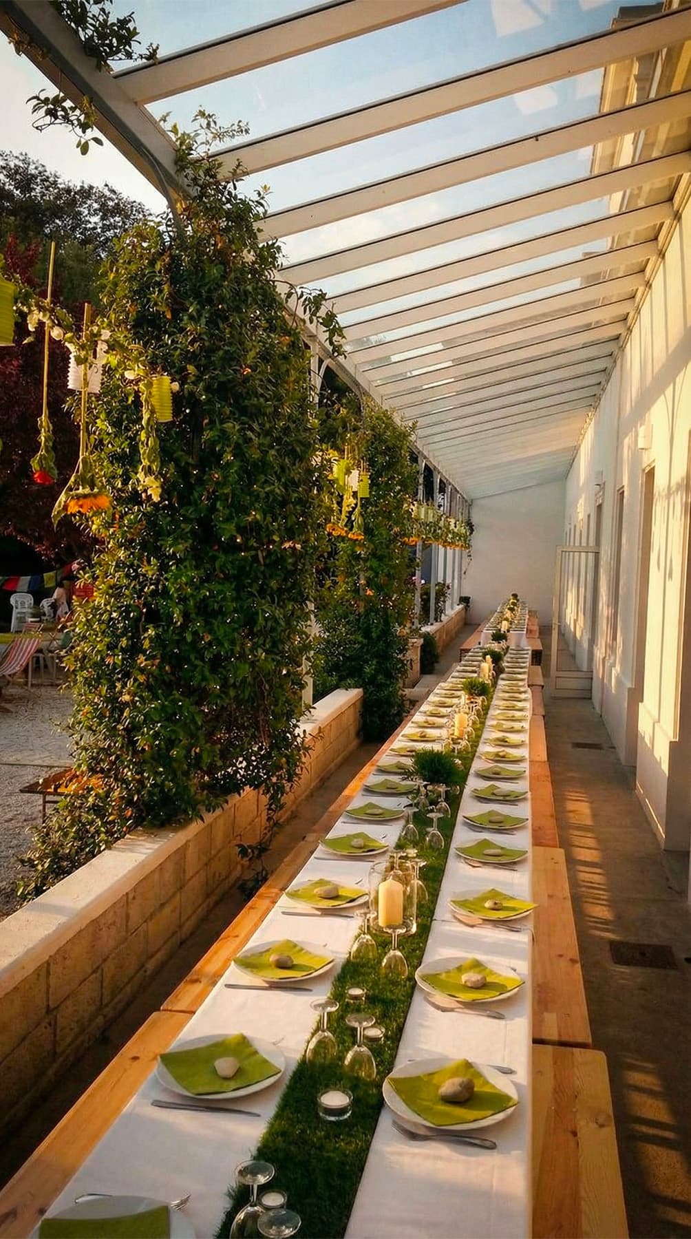 Le parc aménagé pour un événement